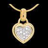buy Framed heat with diamond paving yellow gold - 0.26 carat - 13 diamonds