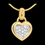jewelry Framed heat with diamond paving yellow gold - 0.26 carat - 13 diamonds