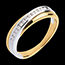 gold jewelry Wedding ring yellow gold-white gold channel setting - 14 diamonds
