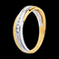 weddings Wedding ring yellow gold-white gold channel setting - 14 diamonds