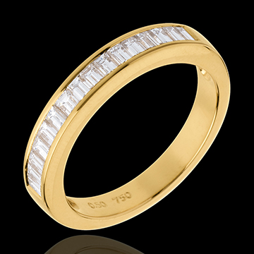 gifts woman Half eternity ring yellow gold channel setting 05 carat