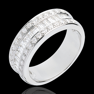 gift women Heiress half eternity ring white gold paved 1 carat 44 