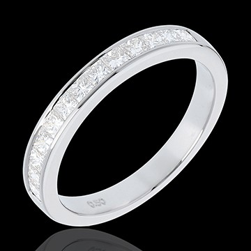 gift woman Paved half eternity ring white gold channel setting 05 carat 