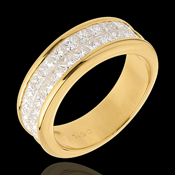 gifts women Wedding ring semi paved golddouble channel setting 15 carat