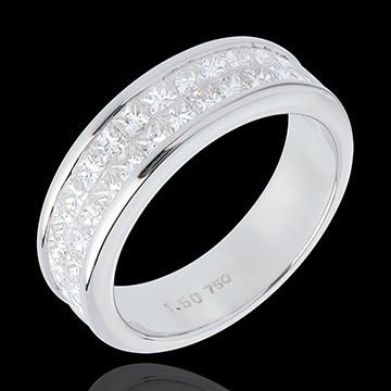 sell Half eternity ring white gold semi paveddouble channel setting 15 