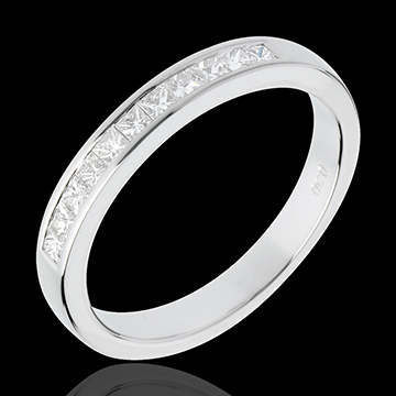 women Half eternity ring white gold semipaved channel setting 031 carat 