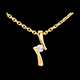 women pendentif apostrophe diamant mm or jaune