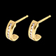 gifts women boucles oreilles demi lunes pavees or jaune pm 12