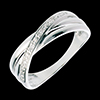 women Spiral ring white gold paved  - 4diamonds
