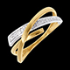 present orbit ring yellow or white gold 3diamonds