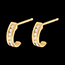 gifts women Half-moon earrings paved yellow gold  - 0.22 carat - 12 diamonds