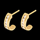 gift woman half moon earrings paved yellow gold 31 carat 12 d