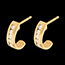 present Half-moon earrings paved yellow gold  - 0.31 carat - 12 diamonds