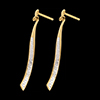 gift woman Phoenix earrings paved yellow gold