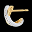 sell Tandem half-moon earrings yellow and white gold  - 16 diamonds