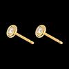 gift women Yellow Gold Doll Solitaire Stud Earrings