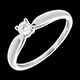 sell solitaire tapered ring white gold