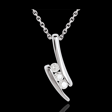 Aerial diamond trilogy necklace white gold 3 diamonds