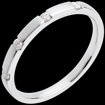 gifts women Wedding ring white gold-4 diamonds - 4 diamonds