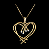 gift women Sparkle Heart Pendant - 4 Diamonds