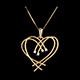 wedding sparkle heart pendant 4 diamonds