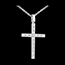women Cross pendant white gold paved
