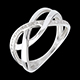 gift woman braided ring white gold paved