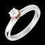 gifts women Solitaire crowned diamond white gold-pink gold - 0.26 carat