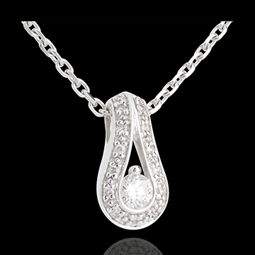 Acquarius paved diamond pendant white gold 022 carat