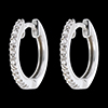 jewelry Semi-paved hoops white gold - 16diamonds