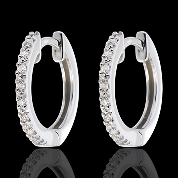 gifts woman Semi-paved hoops white gold - 16diamonds