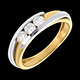 sell on line fusion trilogy ring yellow and white gold 38 carat