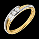 gifts fusion trilogy ring yellow gold white gold 3diamon