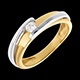 sell on line contemporary solitaire ring yellow and white gold