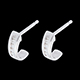 weddings half moon earrings paved white gold 12 diamonds