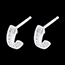gift woman Half-moon earrings paved white gold - 12 diamonds