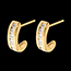 gift woman Half-moon earrings paved gold - 0.41 carat - 12 diamonds