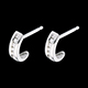 weddings half moon earrings paved white gold 12 diamonds