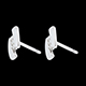 gift woman white gold parentheses earrings
