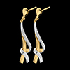 wedding Bejewelled Yellow Gold Knotted Earrings