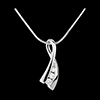 gift woman White Gold Knot Illusion Pendant