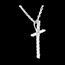 gift woman Paved cross pendant white gold - 17 diamonds