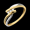 gifts Yellow and White Gold Tango Trilogy Ring - 3 Diamonds