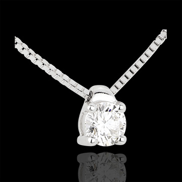 women Solitaire necklace white gold - 0.26 carat