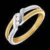 jewelry Trilogy double loop yellow and white gold  - 3diamonds