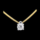 gift women solitaire necklace yellow gold 21 carat