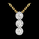 women hanging trilogy necklace yellow gold white gold di
