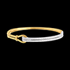 gift Yellow Gold Double union bangle/bracelet - 0.32 carat - 54 diamonds