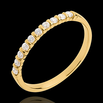 weddings Wedding ring yellow gold semi paved-bar channel setting  - 10 diamonds