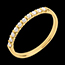 women Wedding ring yellow gold semi paved-bar channel setting  - 10 diamonds
